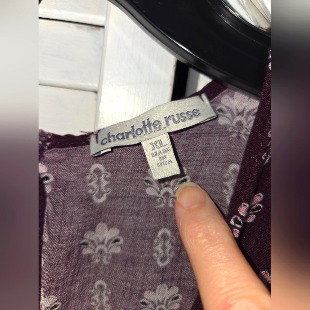 Charlotte Russe Women's XL Purple Patterned Jumpsuit - Picture 5 of 12
